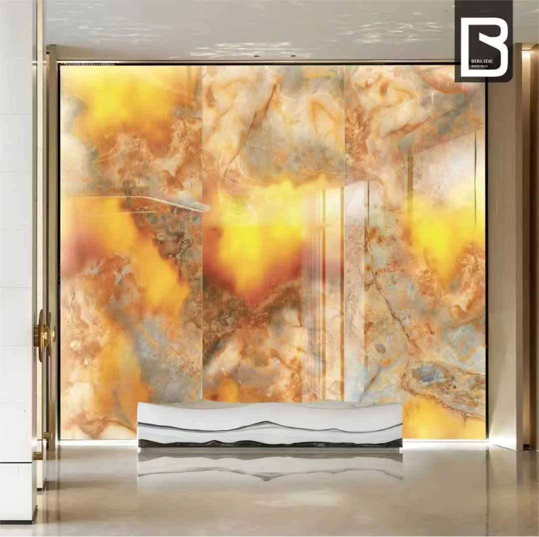 Losa de piedra sinterizada premium color dorado